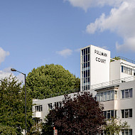 Pullman Court, Streatham, Paint sampling of the exterior to identify the original bi-tonal finish. Employer: English Heritage Client: Keller Group